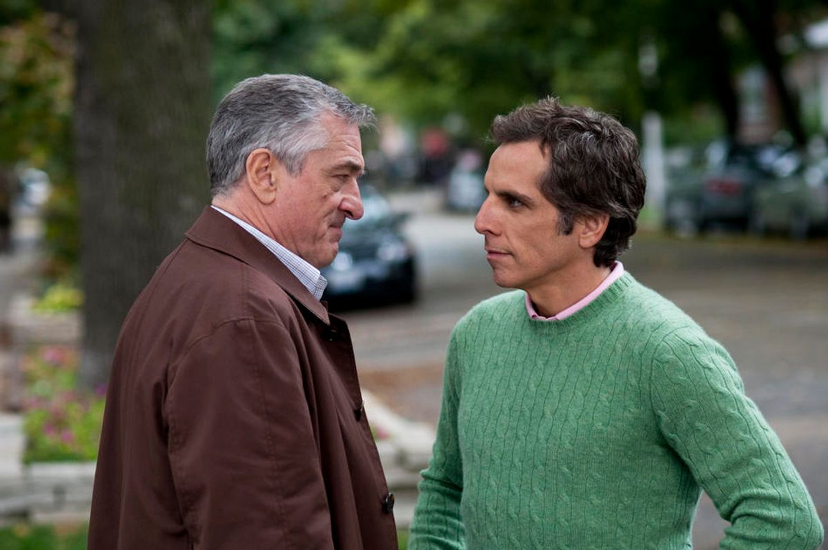 (L to R) The uneasy relationship between Jack Byrnes (ROBERT DE NIRO) and Greg Focker (BEN STILLER) escalates to new heights of comedy in the third installment of the blockbuster comedy series. (Glen Wilson)