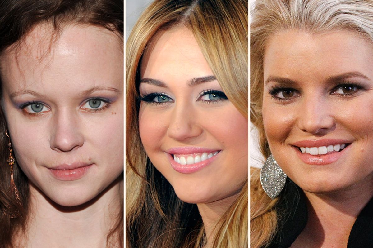 Thora Birch, Miley Cyrus and Jessica Simpson