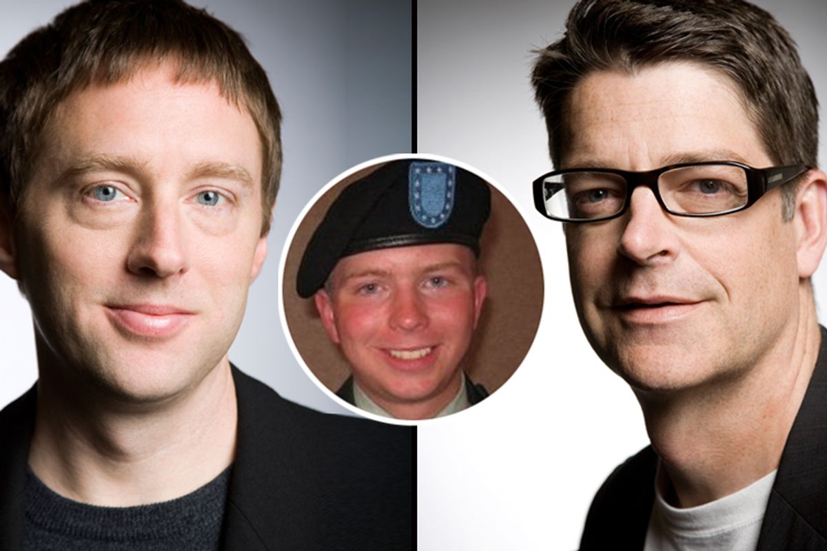 Kevin Poulsen (left), Evan Hansen (right) and Bradley Manning   