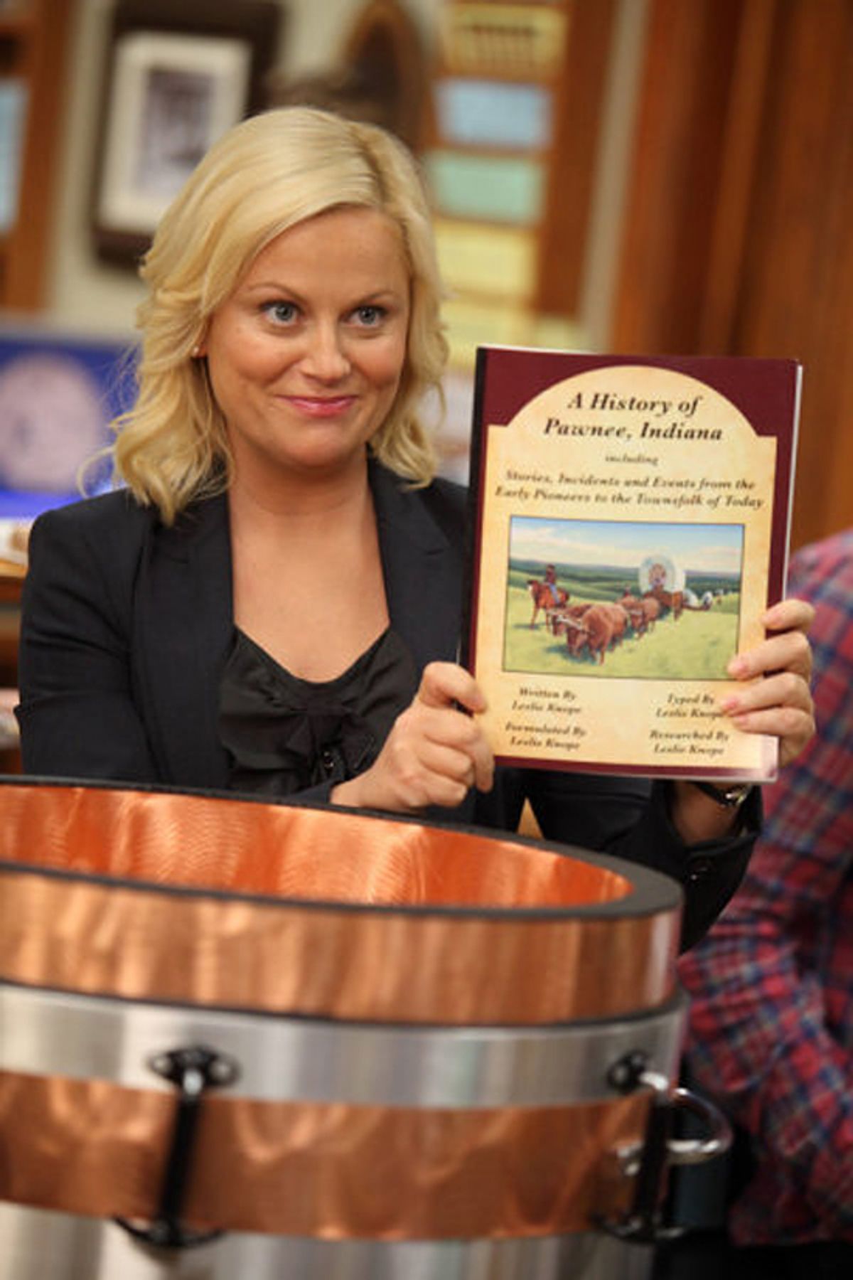 PARKS AND RECREATION -- "Time Capsule" Episode 306 -- Pictured: Amy Poehler as Leslie Knope -- Photo by: Justin Lubin/NBC     (Justin Lubin)