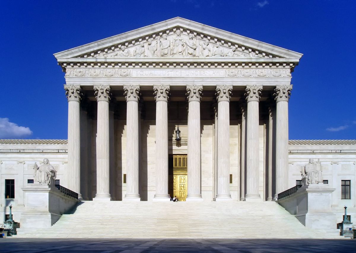 The western facade of the United States Supreme Court building.