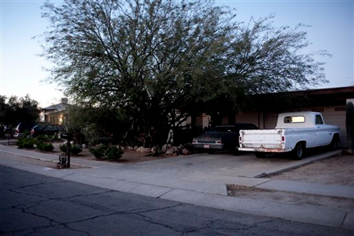 The home of Jared Loughner, at 7741 N Soledad Ave., Sunday, Jan. 9, 2011 in Tucson, Az. Loughner is accused of attempting to assassinate Rep. Gabrielle Giffords and killing six other people Saturday, Jan. 8, 2011 during a "Congress on your Corner" event at a mall in Tucson, Az.  (AP Photo/The Arizona Republic, Mark Henle) (AP)