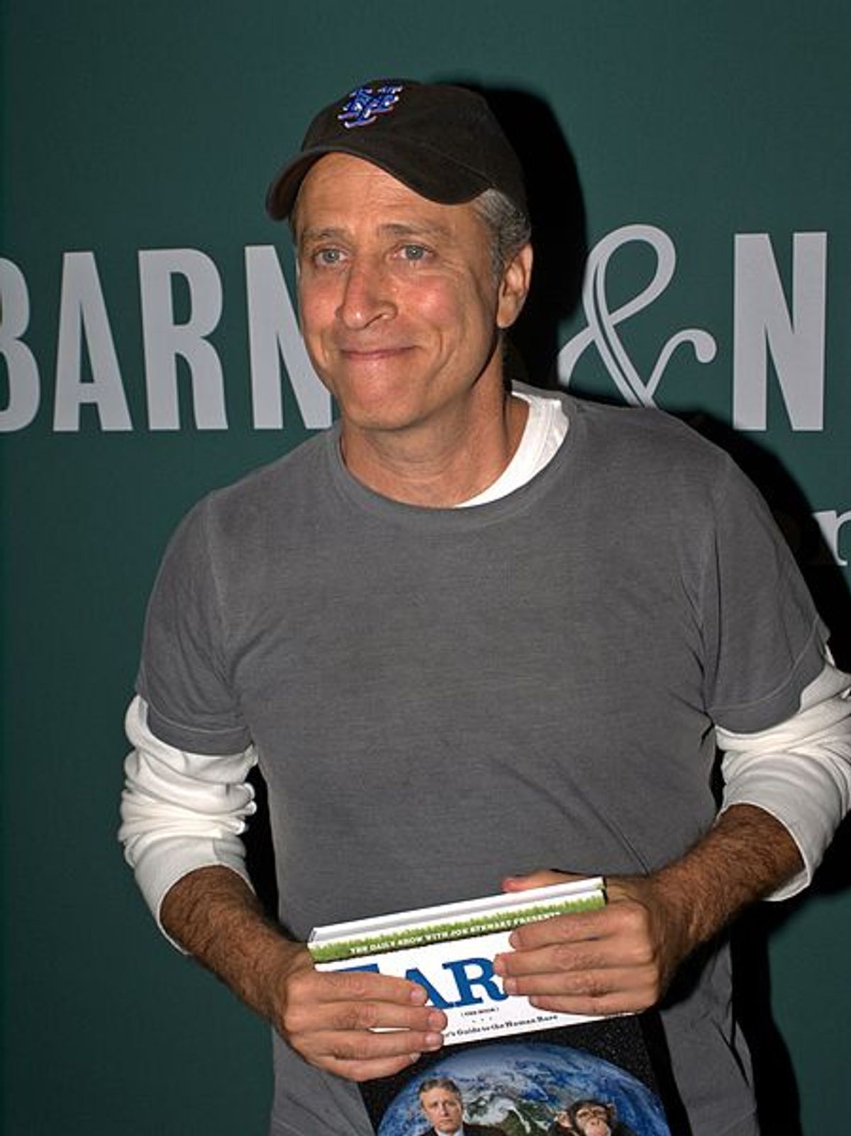Daily Show host Jon Stewart at the launch of "Earth (The Book)" last year