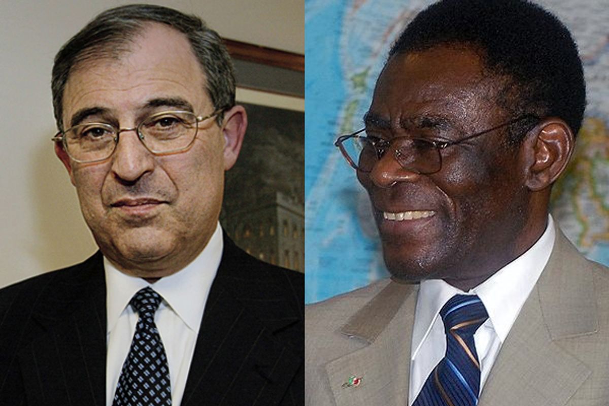 Lobbyist Lanny Davis and Teodoro Obiang Nguema Mbasogo, the ruler of Equatorial Guinea