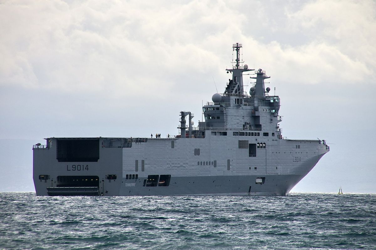 A Mistral-class helicopter carrier