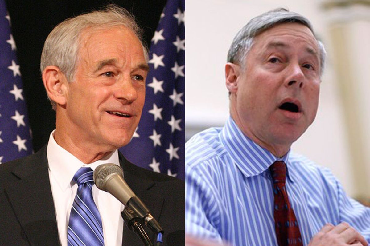 Ron Paul, Chair of House Monetary Policy committee and Fred Upton, Chair of House Energy and Commerce committee   