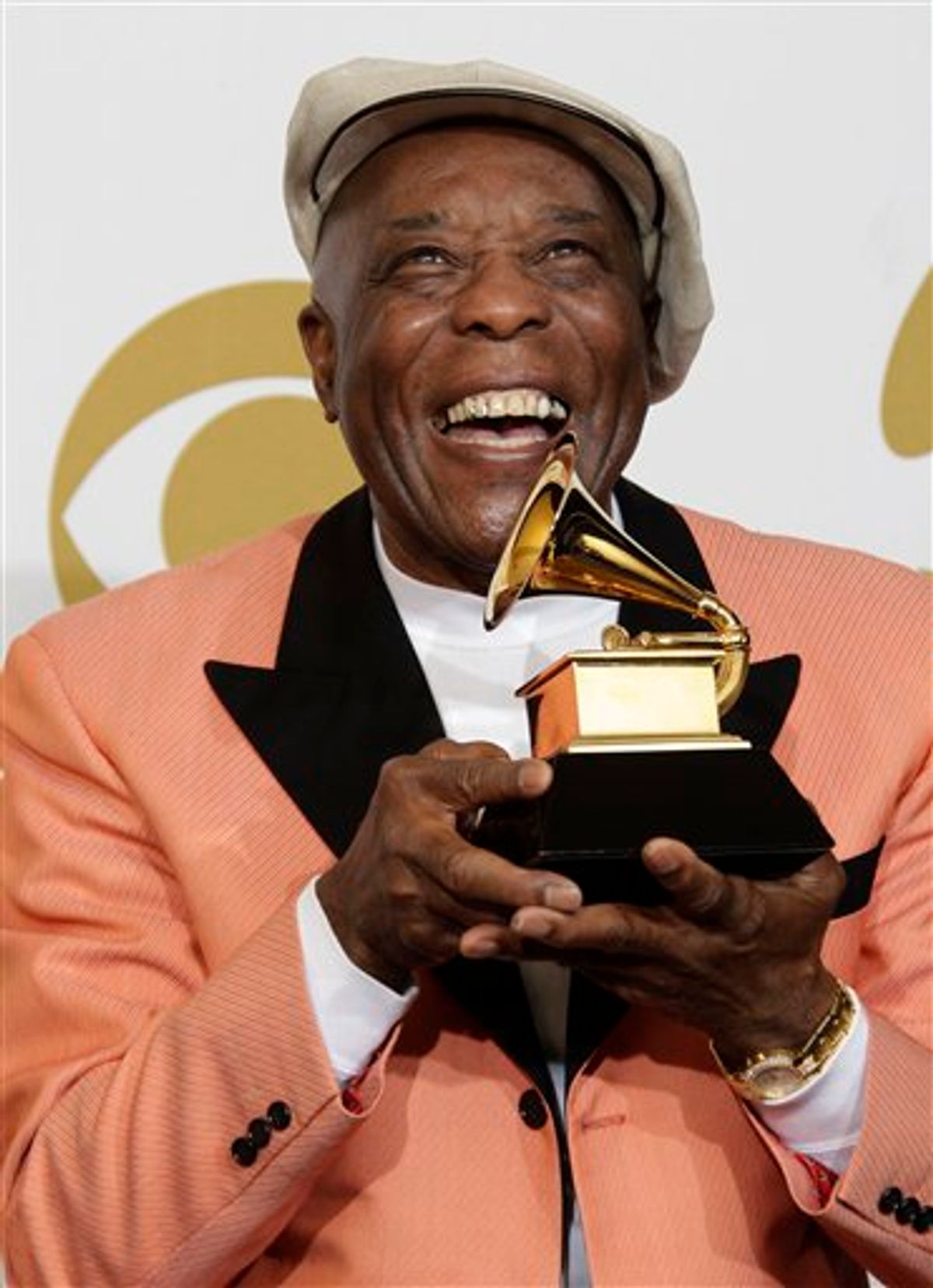Buddy Guy poses backstage with the award for best contemporary blues album at the 53rd annual Grammy Awards on Sunday, Feb. 13, 2011, in Los Angeles. (AP Photo/Jae C. Hong) (AP)