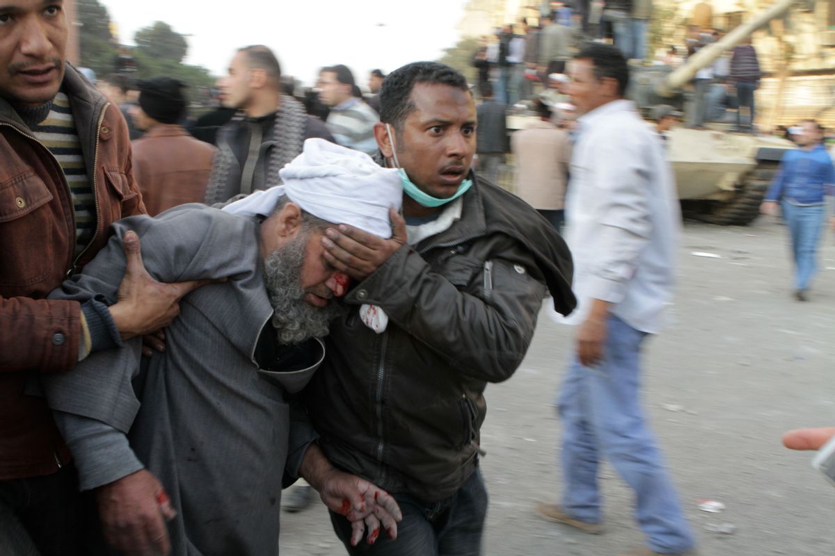 Violence erupts in Tahrir Square on February 2, 2010 (Sarah Carr)