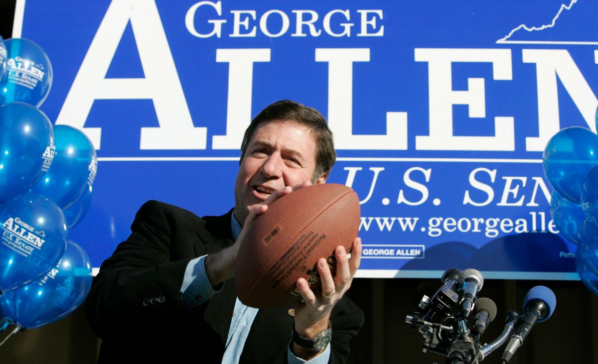 US Senator George Allen during a rally  in Springfield Springfield, Va., Saturday, Nov. 4, 2006.  (AP Photo/Steve Helber) (Steve Helber)
