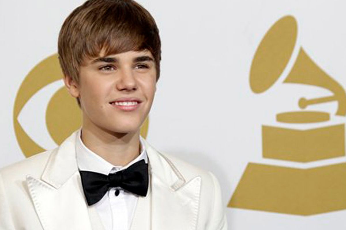 Justin Bieber poses backstage at the 53rd annual Grammy Awards on Sunday, Feb. 13, 2011, in Los Angeles. (AP Photo/Jae C. Hong) (Jae C. Hong)