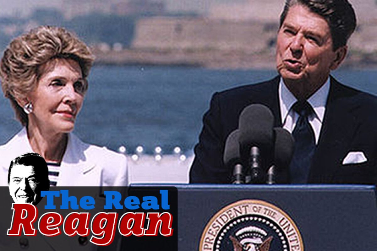 President Reagan at the Centennial of the Statue of Liberty on July 4, 1986