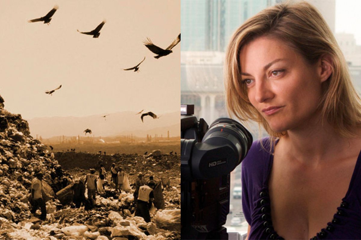 Lucy Walker and a still from "Waste Land"