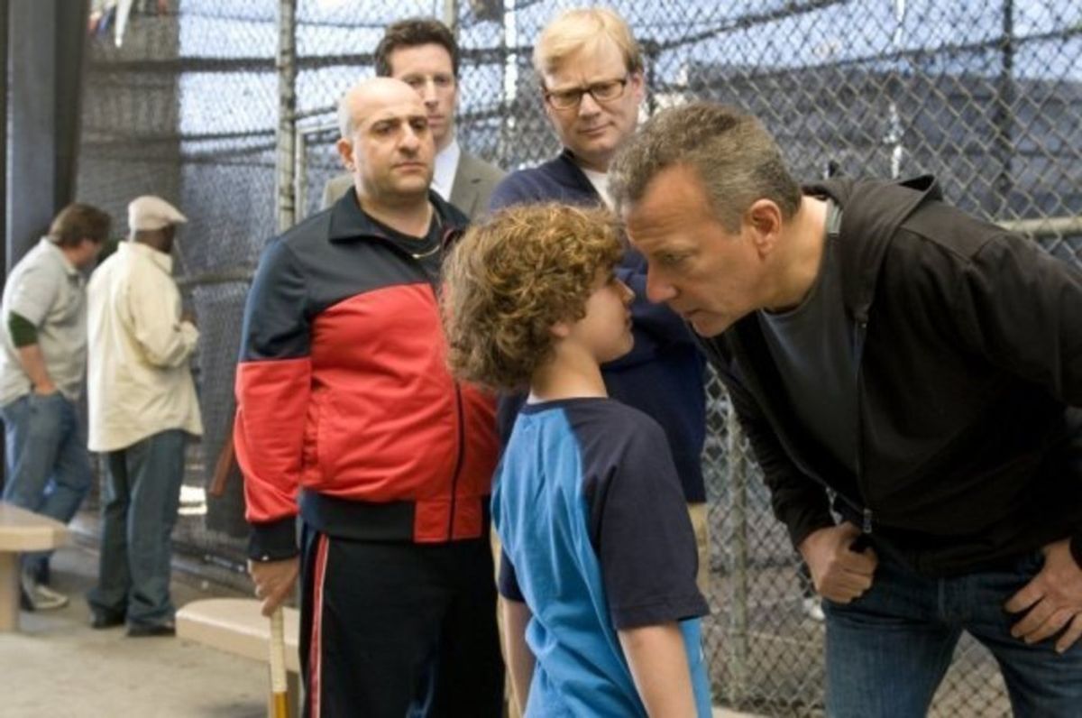 Who you calling old, kid? Paul Reiser (r) stares down his onscreen son Gabe (Koby Rouviere) in "The Paul Reiser Show."