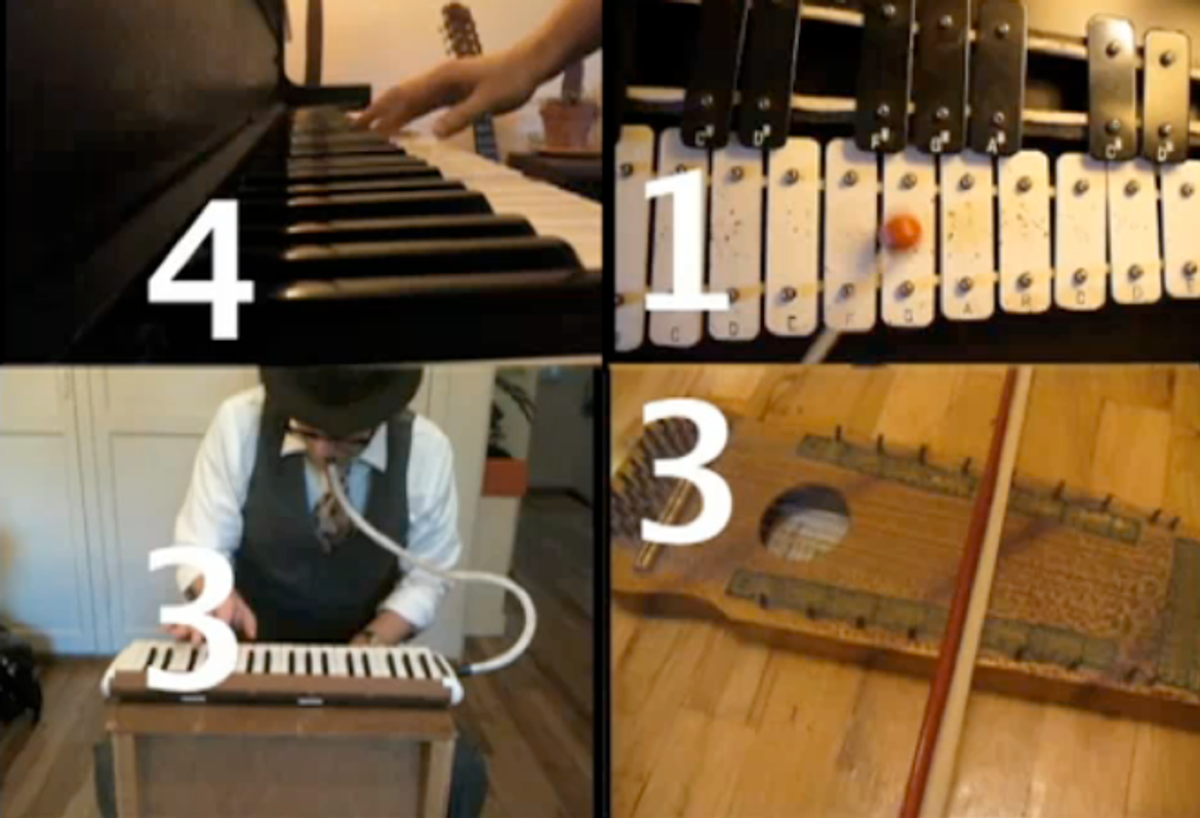 Musician Michael John Blake uses different instruments to transform the number Pi into a song.