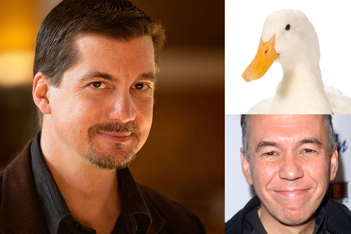 Clockwise from left: D.C. Douglas, the Aflac duck and Gilbert Gottfried