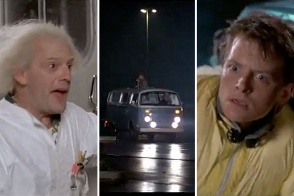The Libyans fire on Doc and Marty in "Back to the Future"