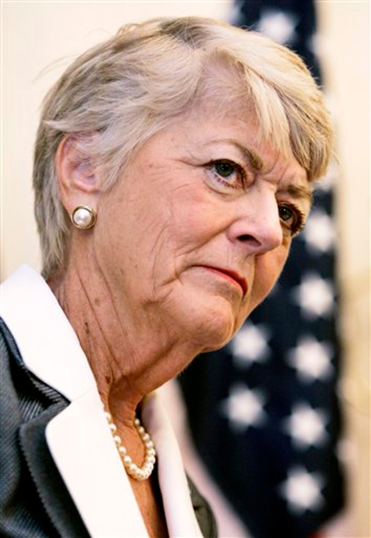 FILE - This Friday, May 4, 2007 picture shows former Democratic vice presidential candidate Geraldine Ferraro during a news conference before a fundraising lunch hosted by U.S. Rep. Jan Schakowsky, D-Ill., in Chicago. The first woman to run for U.S. vice president on a major party ticket has died. Geraldine Ferraro was 75. A family friend said Ferraro, who was diagnosed with blood cancer in 1998, died Saturday, March 26, 2011 at Massachusetts General Hospital. (AP Photo/Charles Rex Arbogast) (AP)