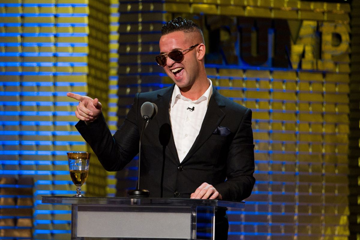 Mike "The Situation" Sorrentino appears onstage at the Comedy Central Roast of Donald Trump in New York, Wednesday, March 9, 2011. (AP Photo/Charles Sykes) (Charles Sykes)