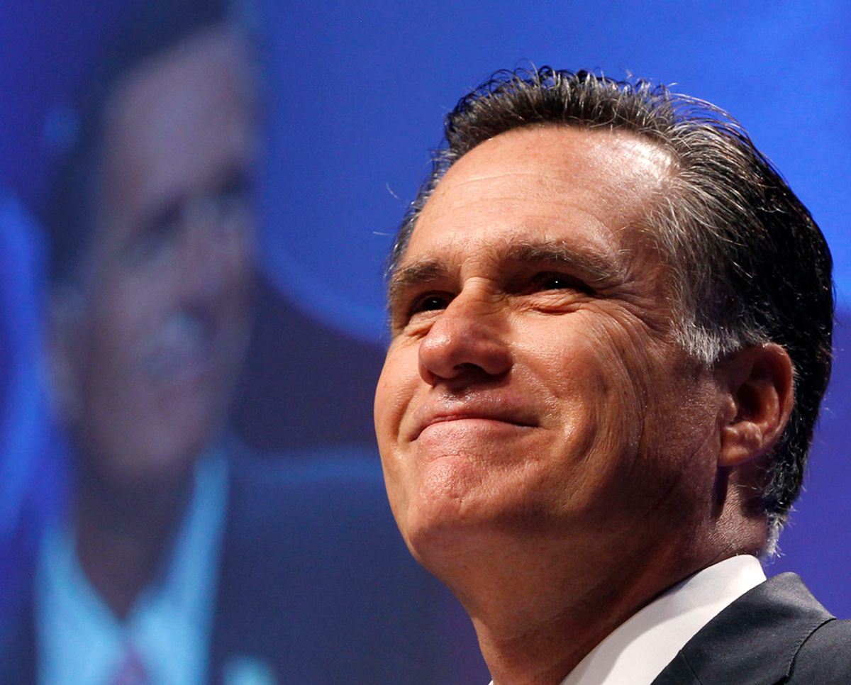 Former Massachusetts Gov. Mitt Romney smiles during the 38th annual Conservative Political Action Conference meeting at the Marriott Wardman Park Hotel in Washington, February 11, 2011. The CPAC is a project of the American Conservative Union Foundation.           REUTERS/Larry Downing     (UNITED STATES - Tags: POLITICS)  (Â© Larry Downing / Reuters)