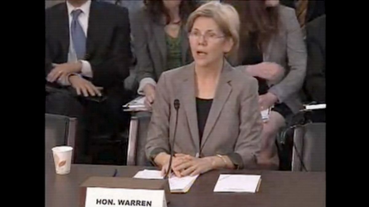 Elizabeth Warren, interim director of the Consumer Financial Protection Bureau, appearing before the House Oversight Committee on May 24, 2011.  