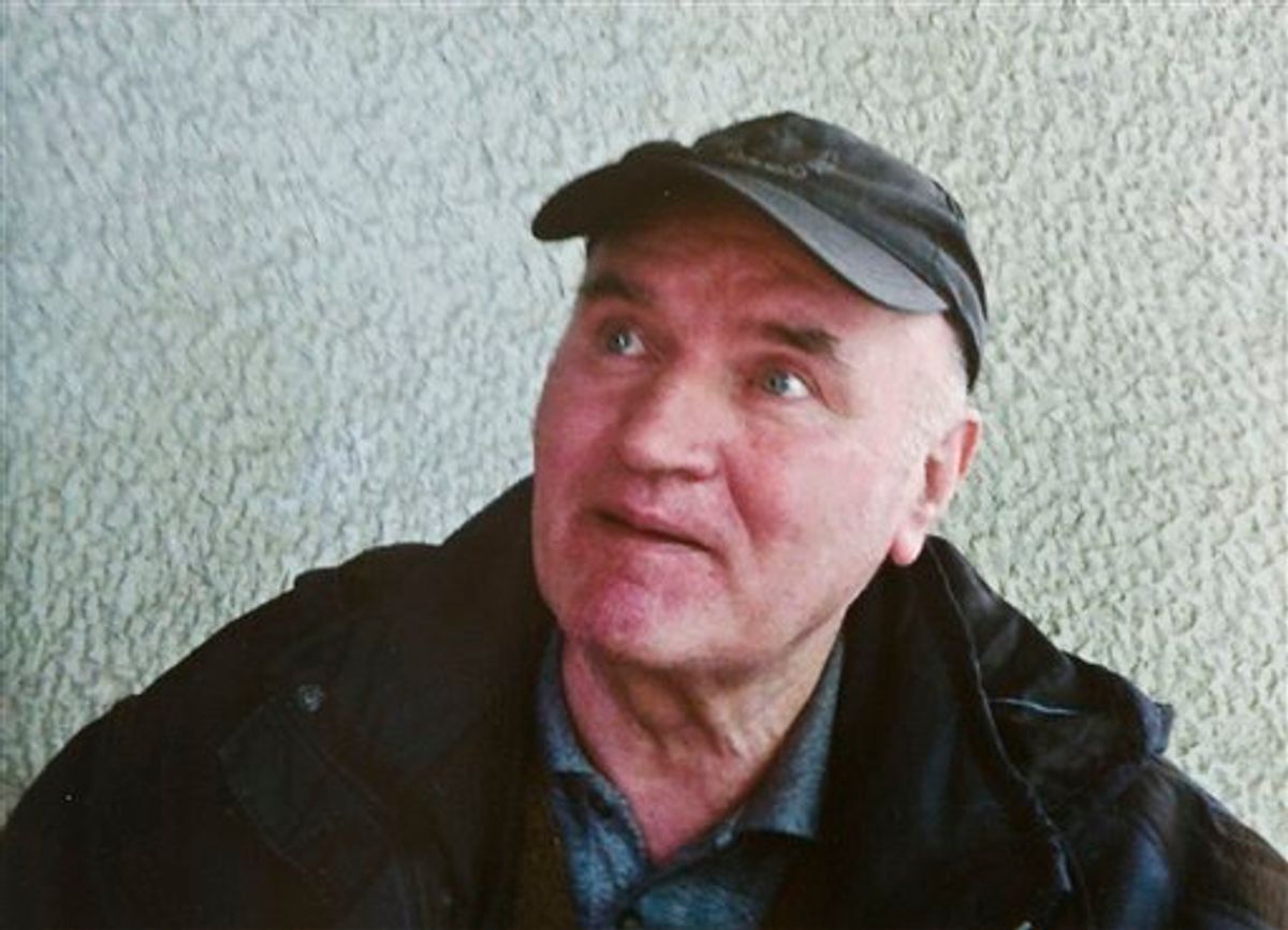 In this photo provided by the Politika Newspaper, Bosnian Serb army commander Ratko Mladic, who  was arrested Thursday, May 26, 2011, in Serbia after years in hiding. Genocide suspect Ratko Mladic in due in a Belgrade court for a hearing which is a legal step toward his extradition to a U.N. war crimes tribunal. Europe's most wanted war crimes fugitive was arrested Thursday in a northern Serbian village after 16 years on the run. The hearing is set for noon (1000 GMT) Friday, May 27, 2011. (AP Photo/Politika Newspaper) EDITORIAL USE ONLY (AP)
