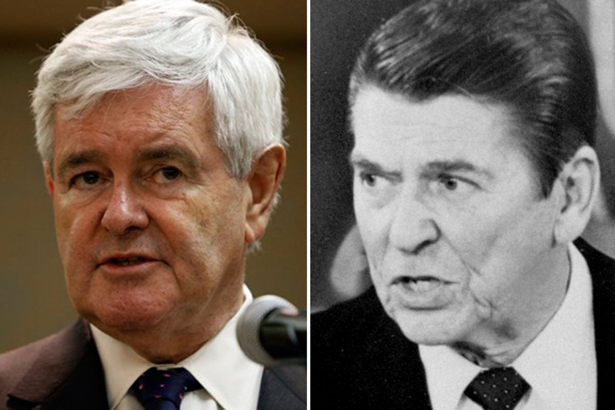 Newt Gingrich and Ronald Reagan
