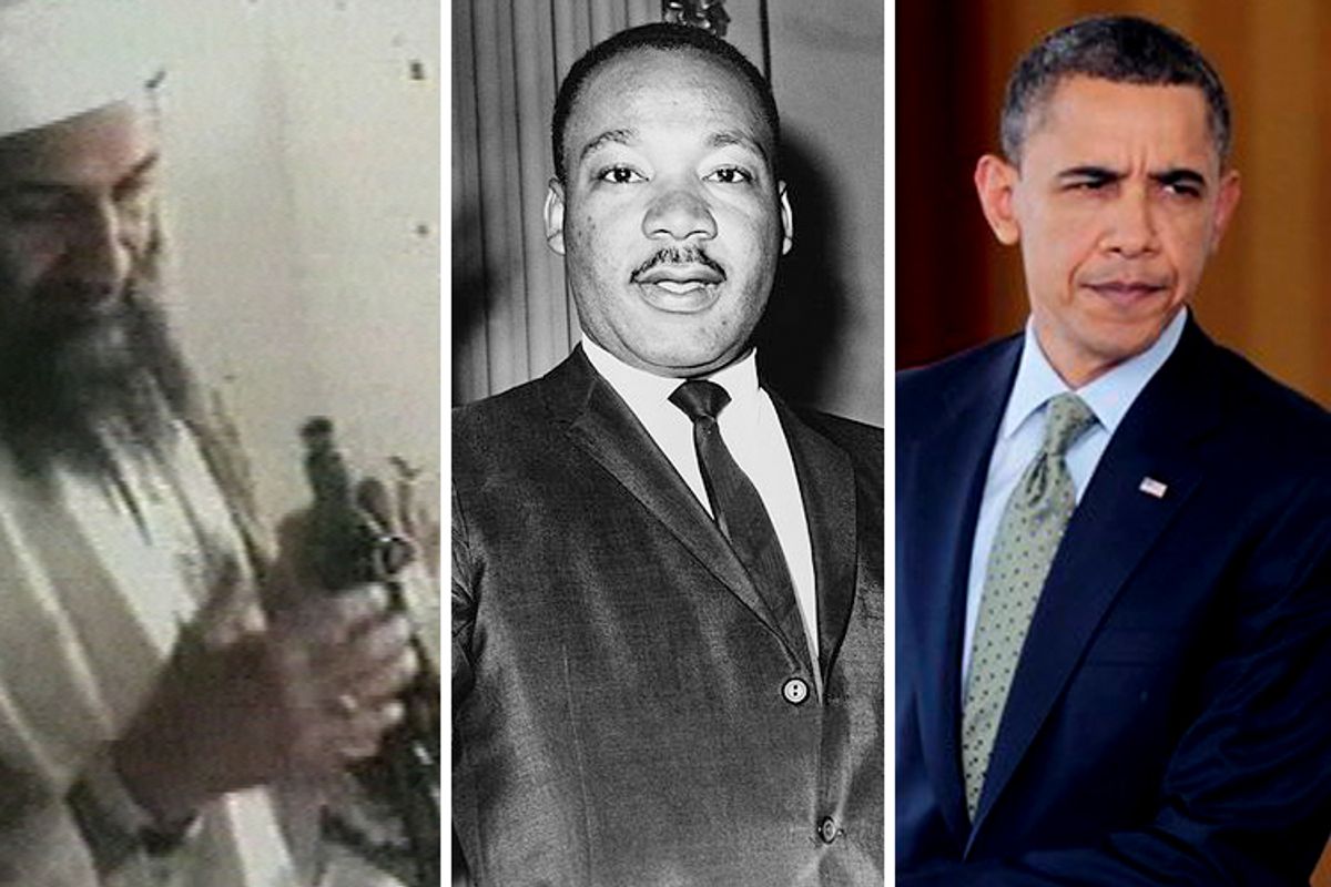Osama bin Laden, Martin Luther King, Jr., President Barack Obama 