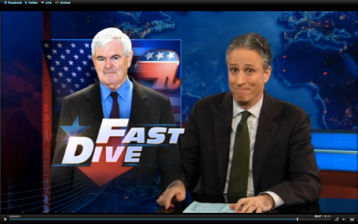 Jon Stewart on Wednesday night's "Daily Show."  