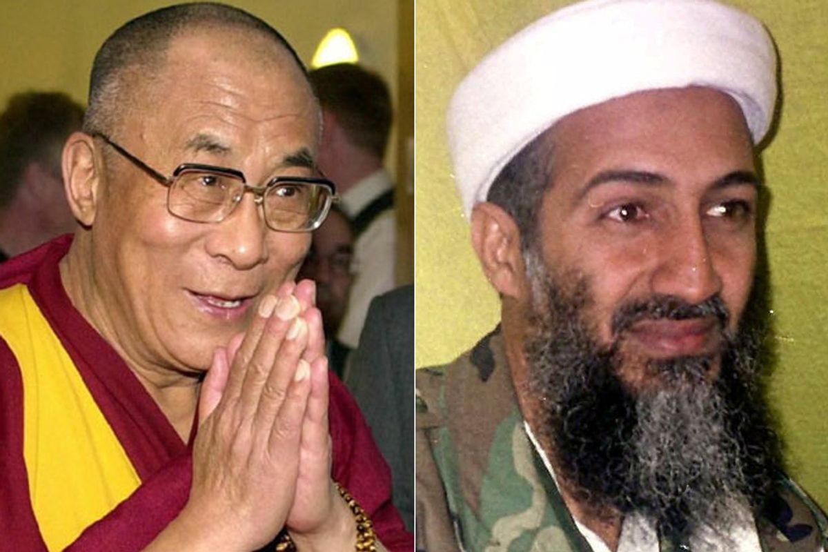 The Dalai Lama and Osama bin Laden   