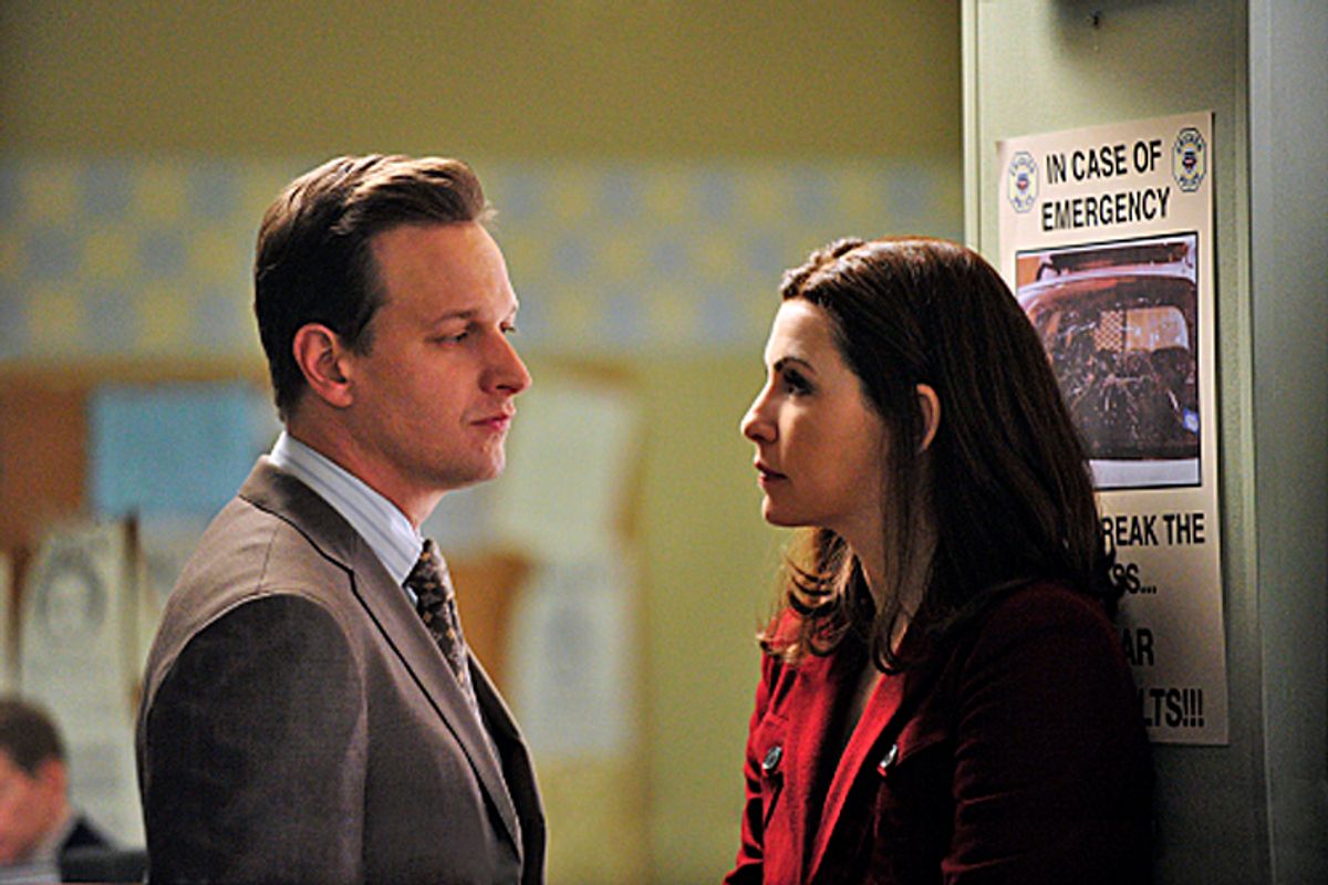 "Breaking Up"--Alicia (Julianna Margulies) and Will (Josh Charles) face a moral dilemma when they must try to turn a clientâs son against his girlfriend, who are both accused of murder on THE GOOD WIFE, Tuesday, Jan. 11 (10:00-11:00 PM, ET/PT) on the CBS Television Network. Photo: John Paul Filo/CBS  Â©2010 CBS Broadcasting Inc. All Rights Reserved. (John Paul Filo)