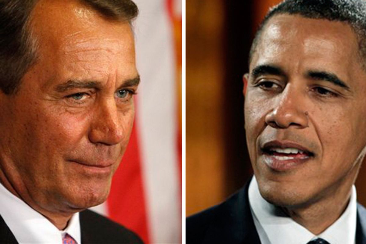 Speaker of the House John Boehner; President Barack Obama