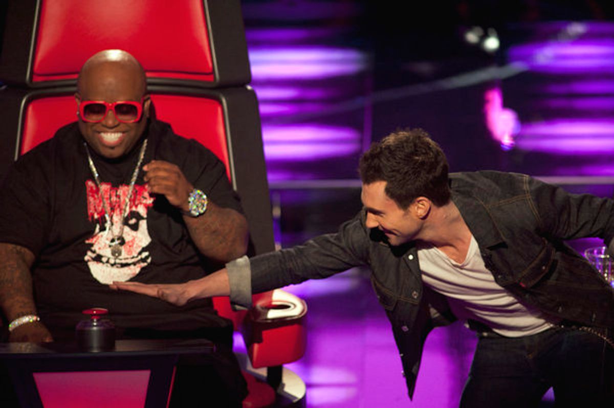 THE VOICE -- Episode 102 -- Pictured: (l-r) Cee Lo Green, Adam Levine -- Photo by: Lewis Jacobs/NBC  (Lewis Jacobs)