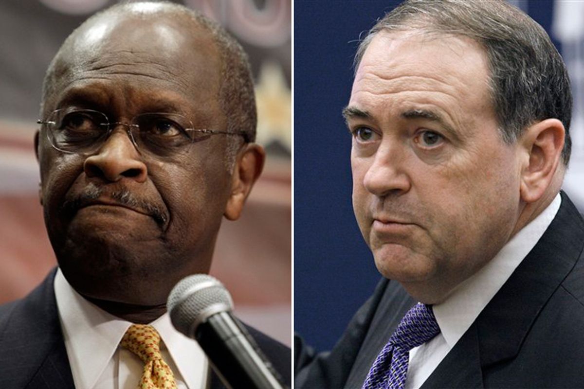 Herman Cain and Mike Huckabee