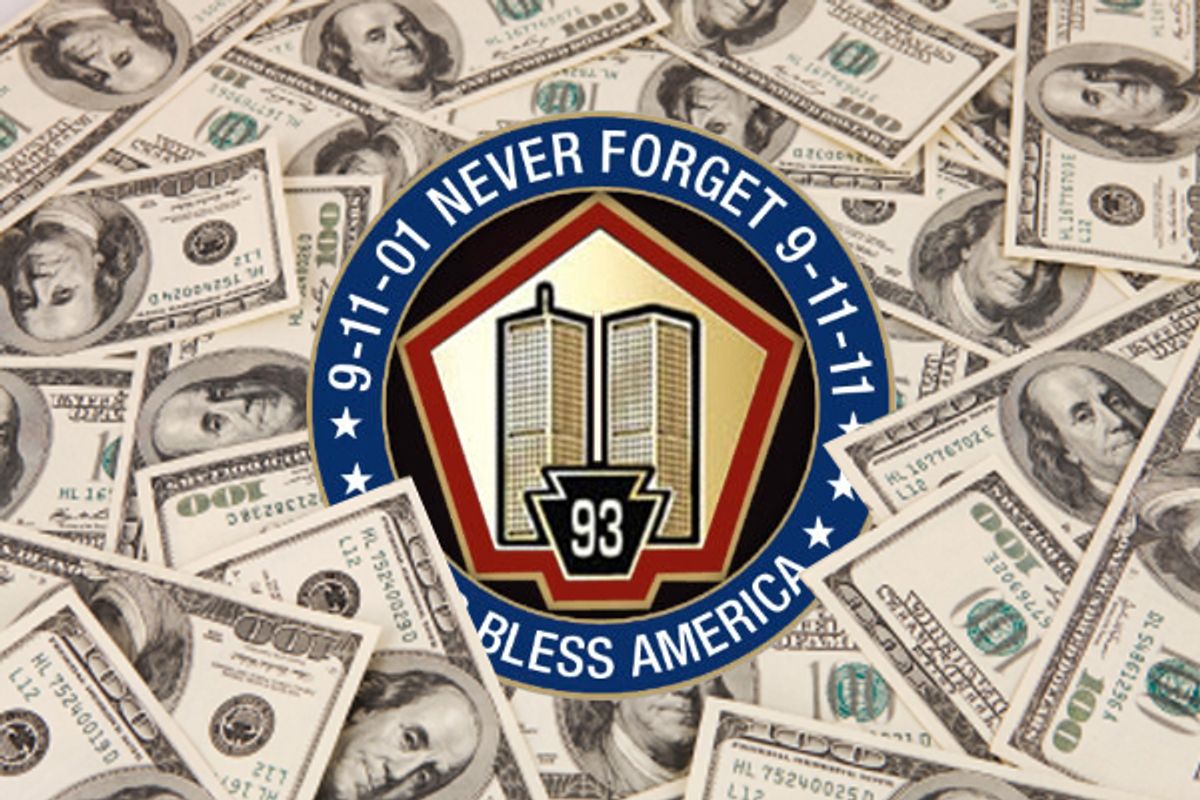 The 9/11 commemorative pin being sold by Grassfire Nation