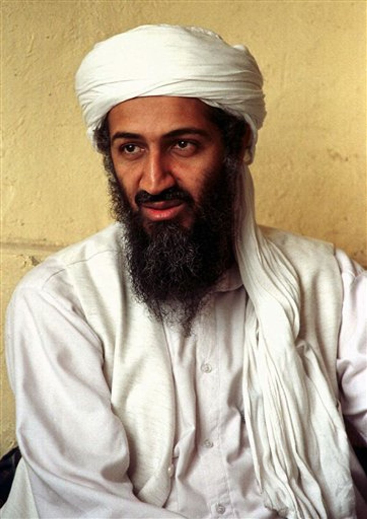 FILE - This April 1998 file photo shows exiled al Qaida leader Osama bin Laden in Afghanistan. Osama bin Laden's personal files revealed a brazen idea to hijack oil tankers and blow them up at sea last summer, creating explosions he hoped would rattle the world's economy and send oil prices skyrocketing, the U.S. said Friday, May 20, 2011.  (AP File Photo) (AP)
