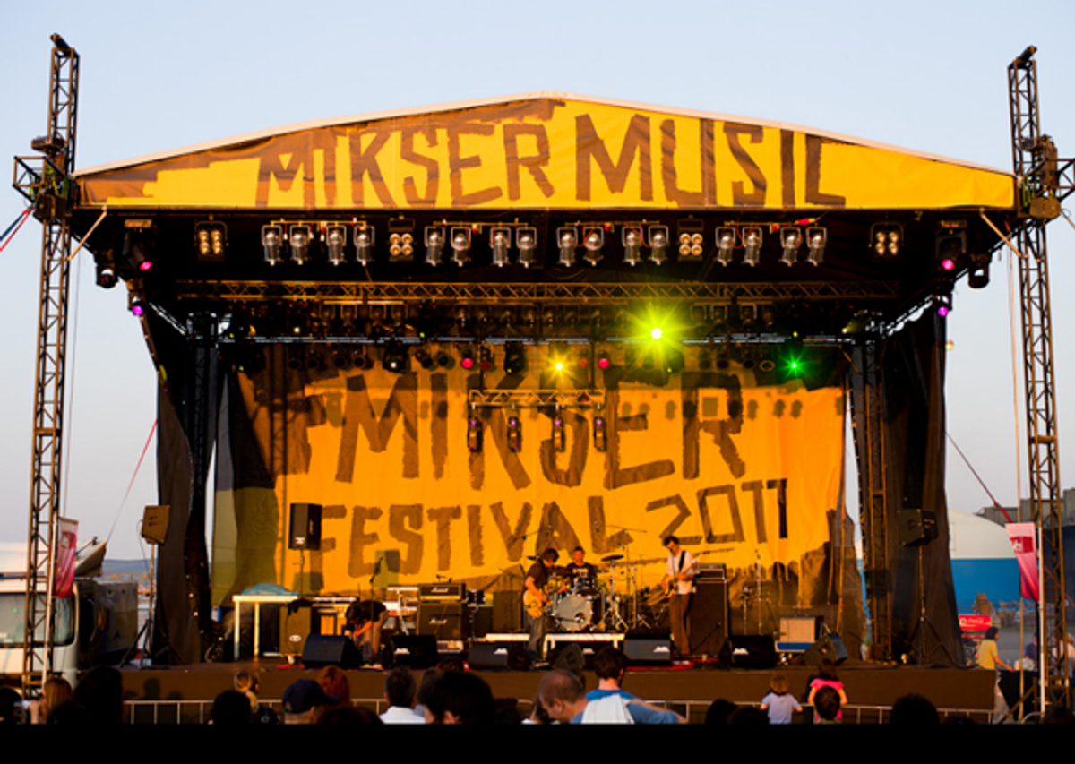 A band performs at the Mikser Festival's main stage