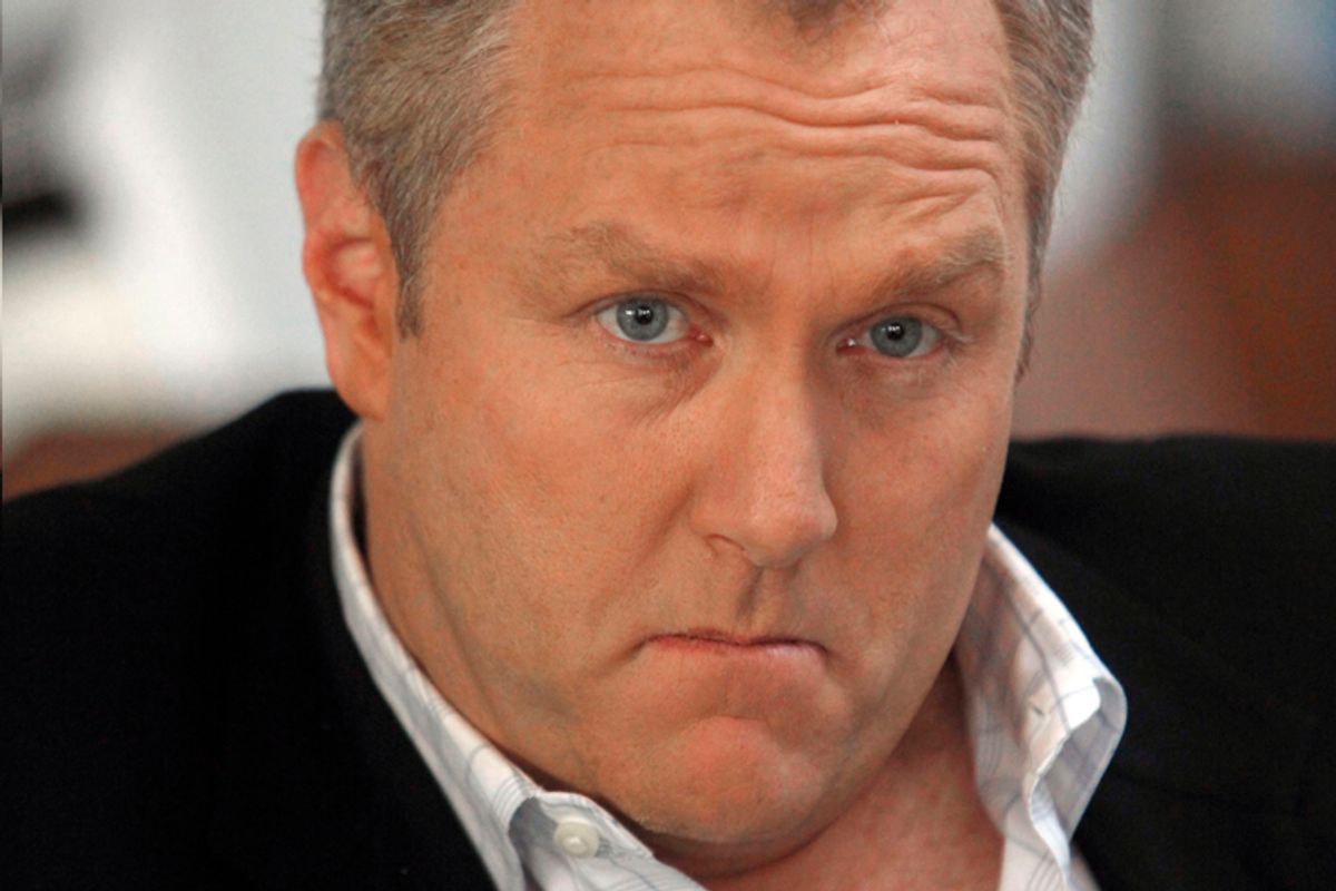 FILE - In this Feb.11,2010 file photo showing conservative online publisher Andrew Breitbart, seen during an at his home in Los Angeles.  Love or hate him, you can't avoid Breitbart on cable TV these days. The 41-year-old father of four from Los Angeles has emerged as one of the most incendiary figures from the Beltway to Hollywood, a minor-league Limbaugh who mixes shock-jock calculation, conservative credo and answer-to-no-one swagger. He is the face of the new conservative outrage, exemplar of the smash-mouth politics that divide America.  (AP Photo/Reed Saxon,File) (Reed Saxon)