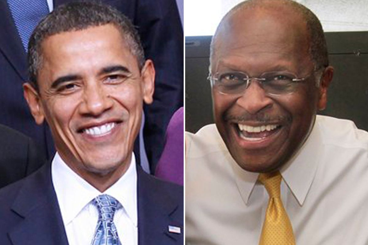 Barack Obama and Herman Cain