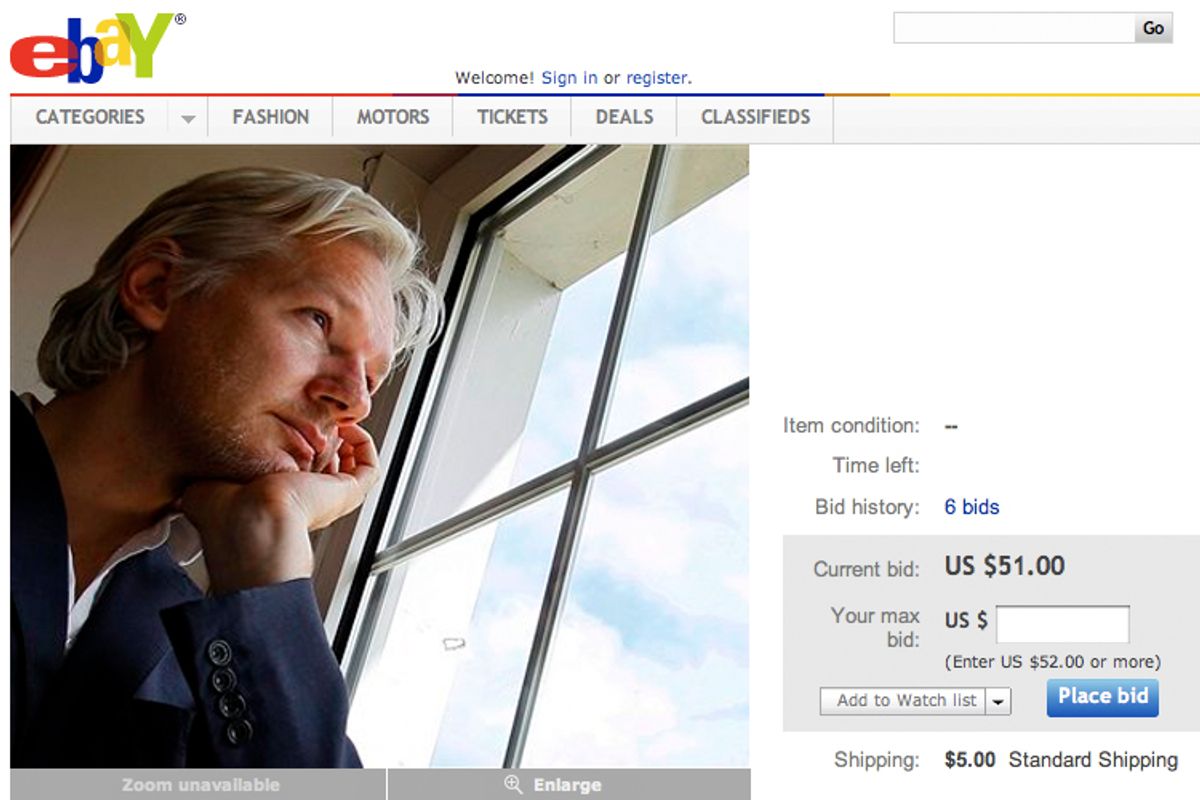 Julian Assange for sale on Ebay.