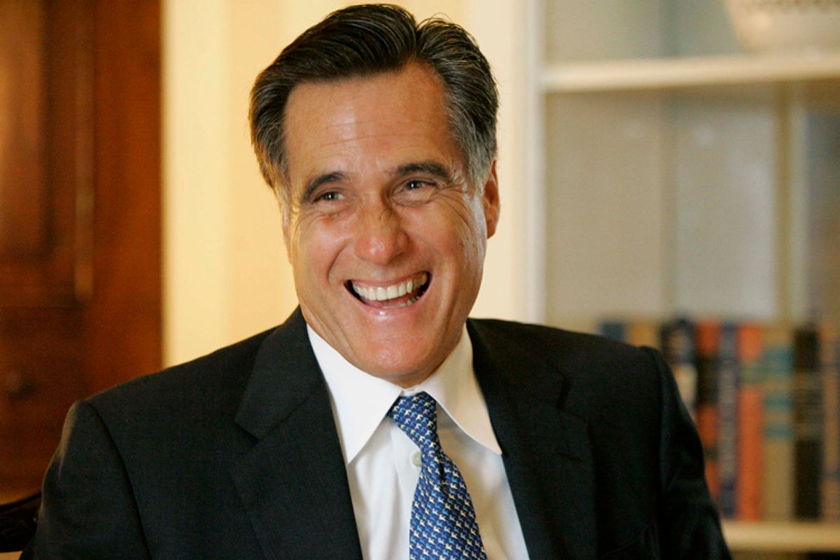 FILE - Republican Presidential hopeful, former Massachusetts Gov. Mitt Romney smiles during an interview with The Associated Press, in this, Aug. 30, 2007 file photo taken  in Columbia,S.C. The former Massachusetts governor is taking a different approach to the first-in-the-South primary state in his second presidential run. His team says he'll focus heavily on the economy this time. (AP Photo/Mary Ann Chastain, File) (Mary Ann Chastain)