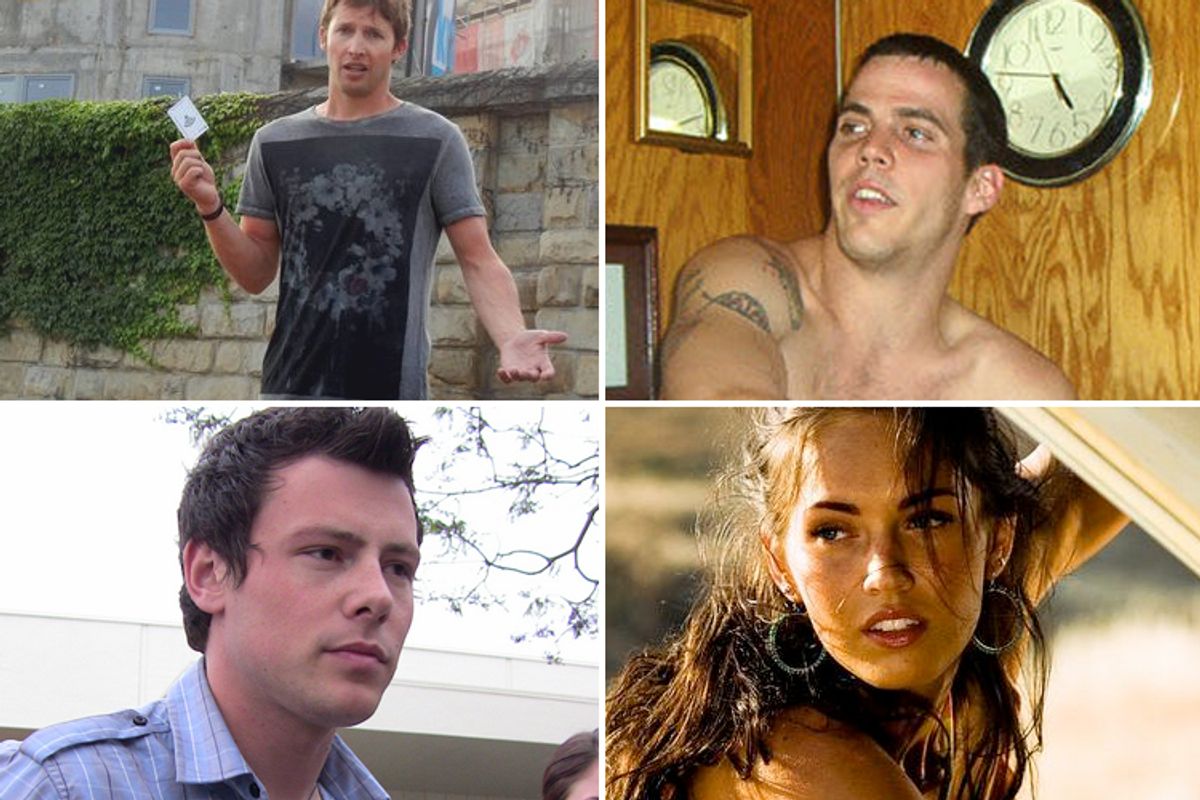 Clockwise, top left: James Blunt, Steve-O (Photo by <a href='http://www.flickr.com/photos/freschwill/41308092/'>Will Fresch</a>), Megan Fox from "Transformers," Corey Montieth (Photo by <a href='http://www.flickr.com/photos/watchwithkristin/3524843282/'>Kristin Dos Santos</a>)