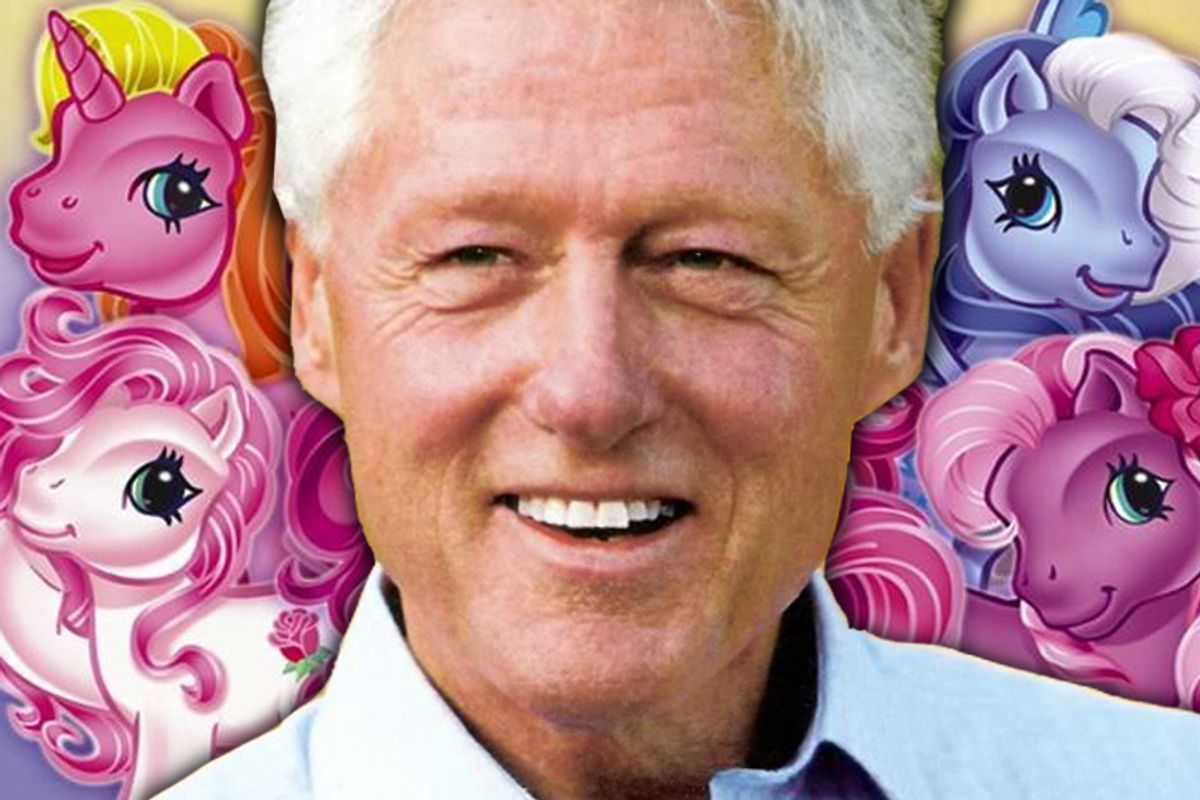 President Clinton takes a diplomatic trip to Ponyland.