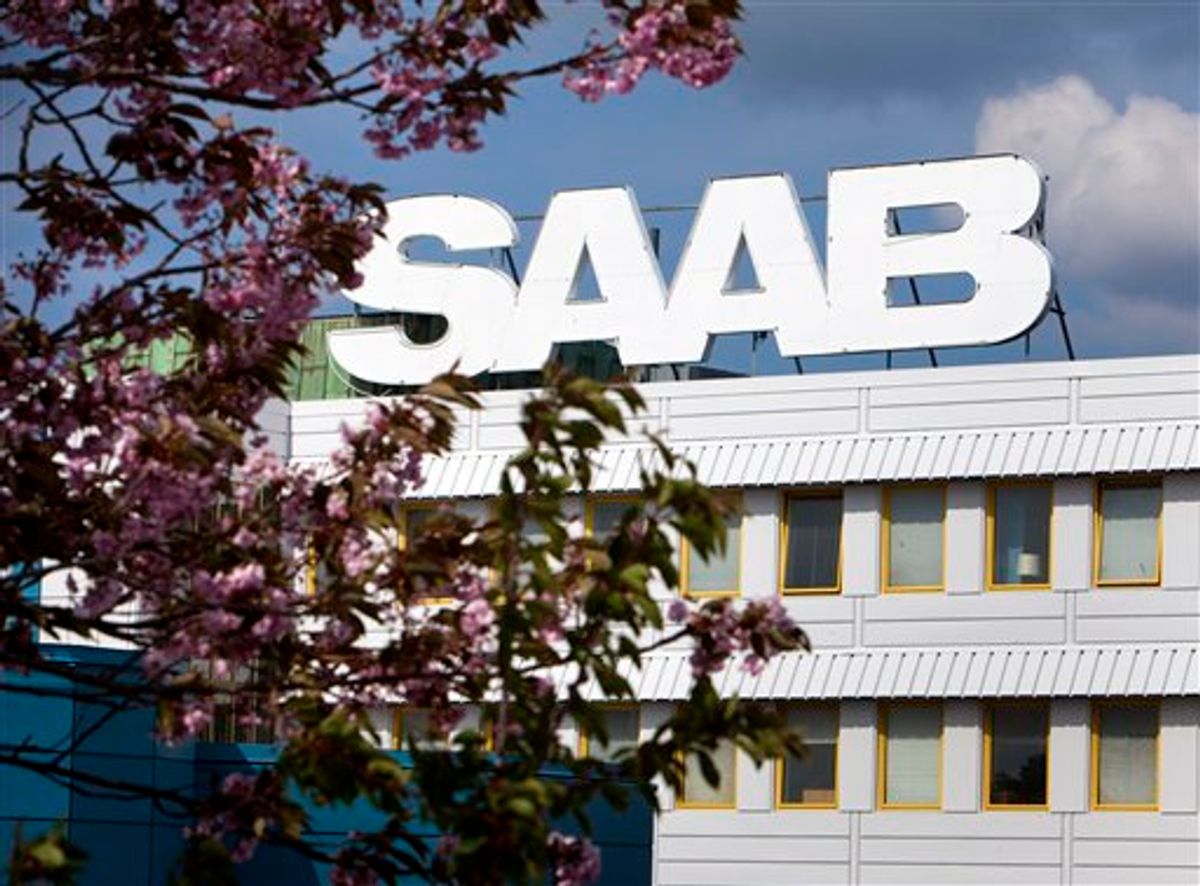 Saab Automobile's production plant in Trollhattan, south west Sweden Thursday May 12, 2011. Struggling car maker Saab Automobile faced renewed uncertainty Thursday as the financing deal with China's Hawtai Motor Group fell apart, raising fresh concerns about the company's future. (AP Photo/Thomas Johansson)   SWEDEN OUT     (AP)
