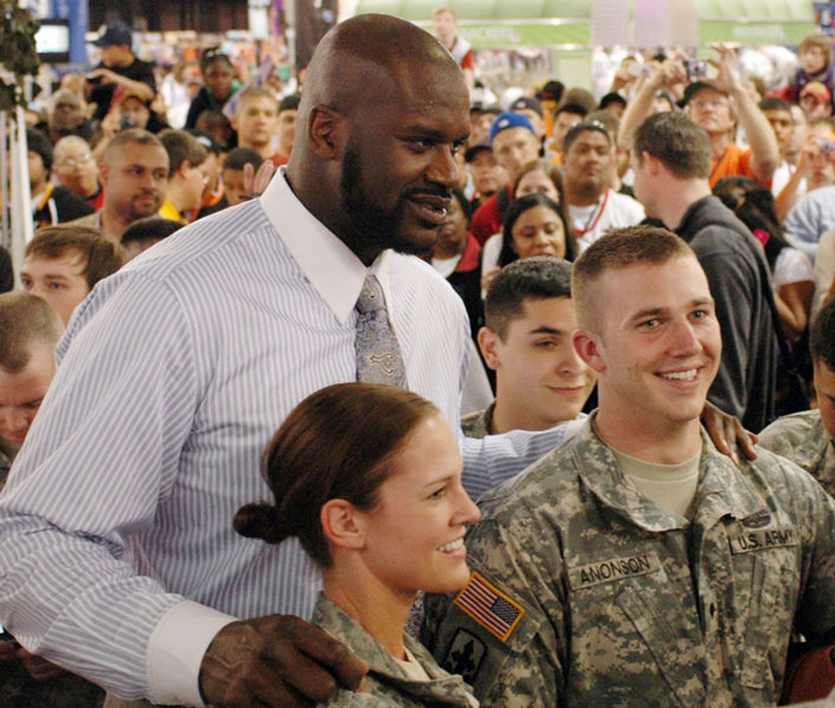 Shaq out of uniform in 2009.