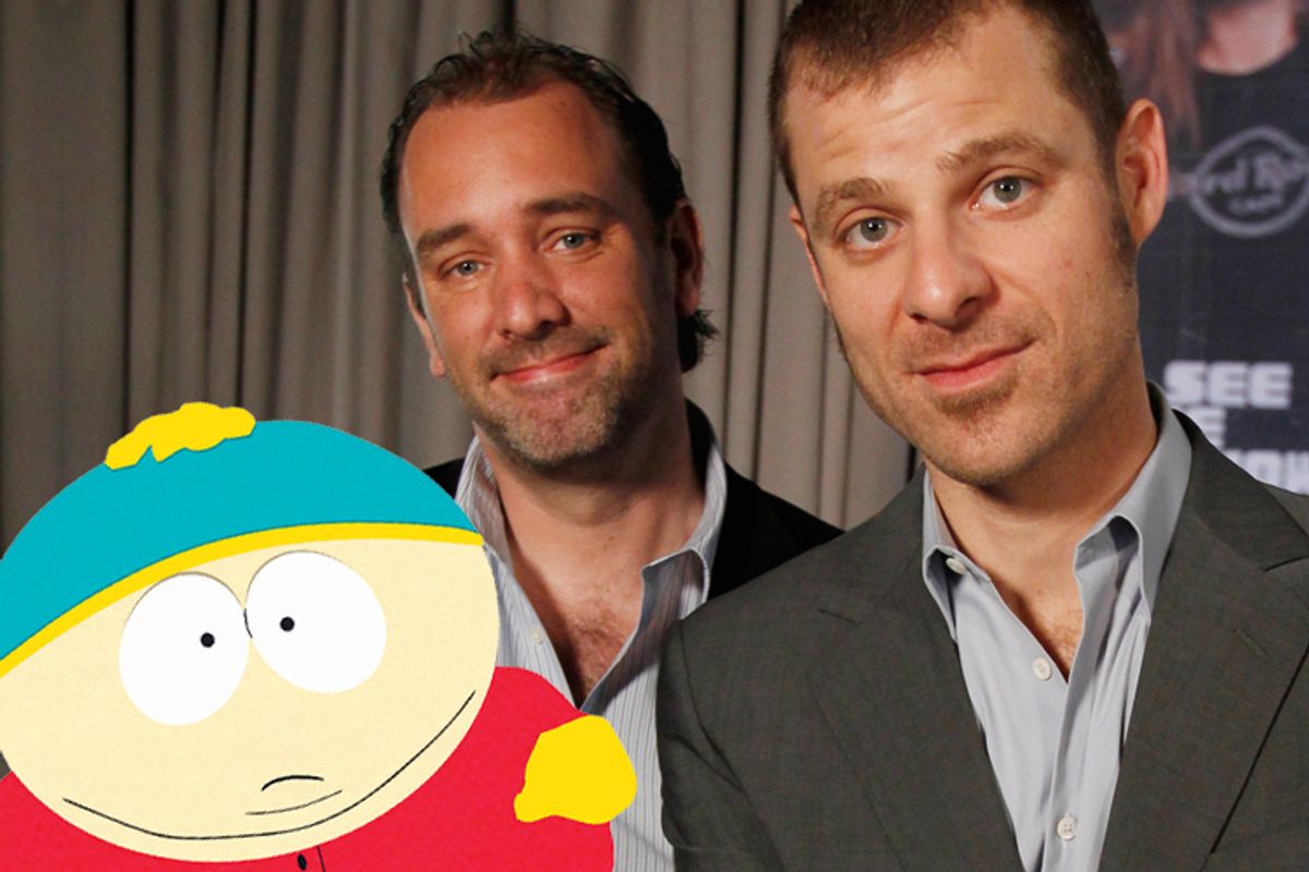 Uh, you guyyyyyssss....It's Cartman, Trey Parker and Matt Stone of "South Park."