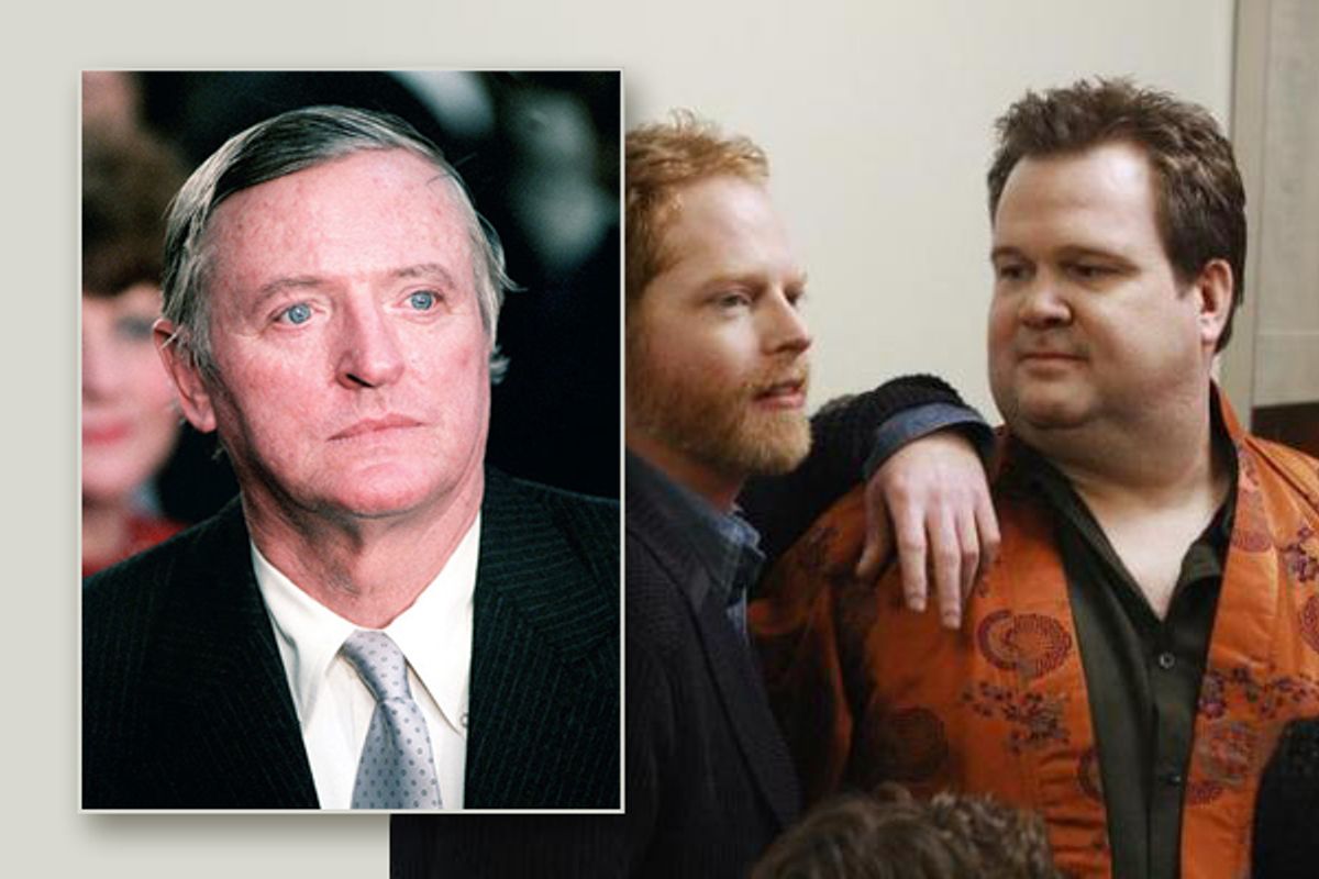 William F. Buckley, and Jesse Tyler Ferguson and Eric Stonestreet from "Modern Family"  