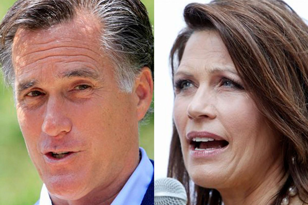 Mitt Romney and Michele Bachmann