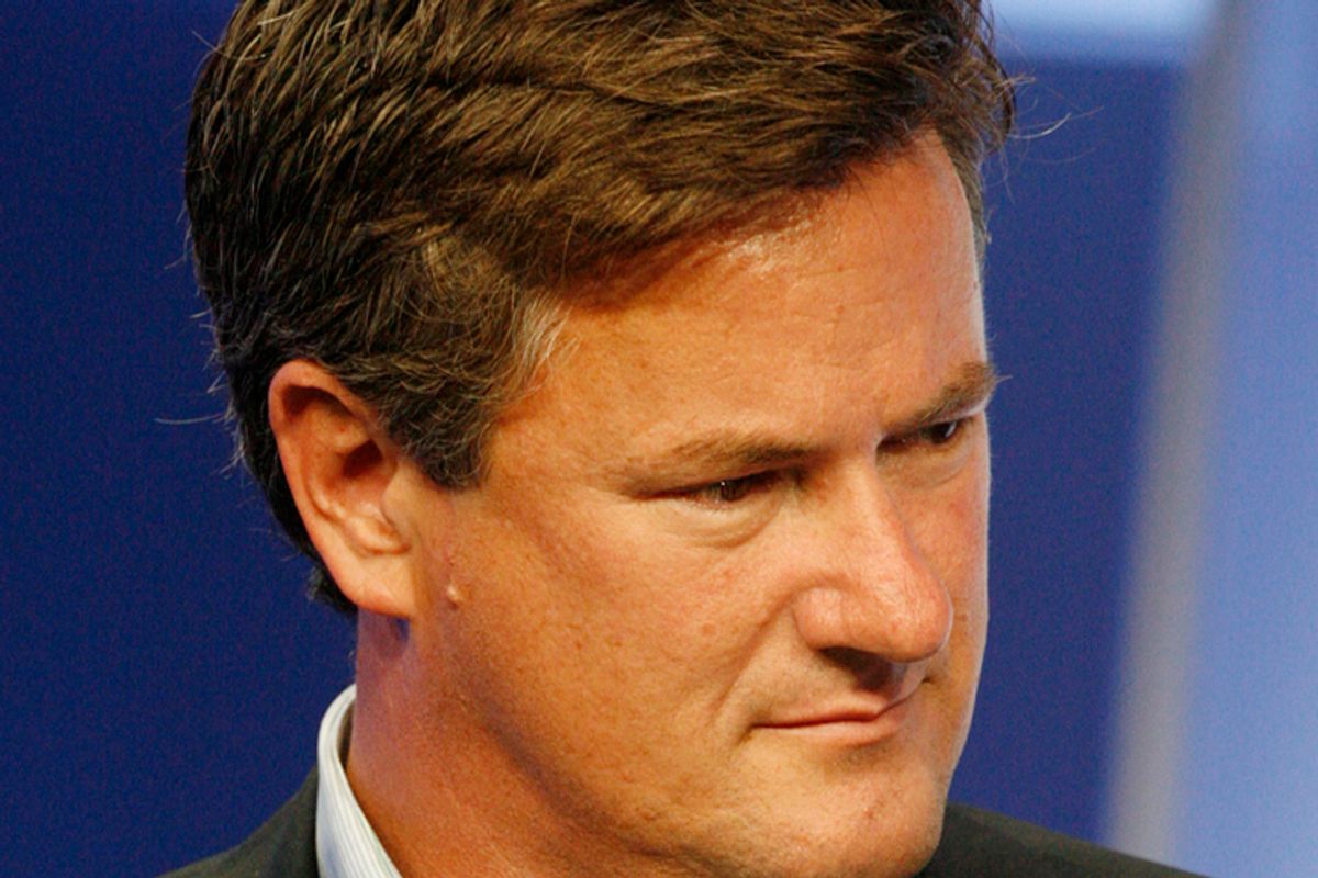 Joe Scarborough, host of "Morning Joe", takes part in the NBC News Decision '08 panel at the NBC Universal summer press tour  in Beverly Hills, California July 21, 2008.  REUTERS/Fred Prouser       (UNITED STATES)      (Â© Fred Prouser / Reuters)