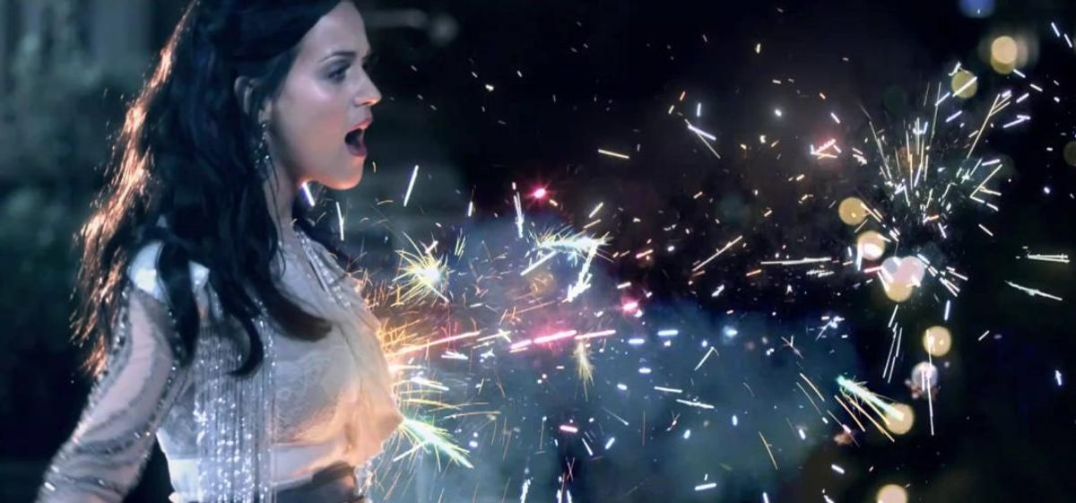 Katy Perry's sparkler boobs boosted "Firework" with two nominations in the VMAs.   