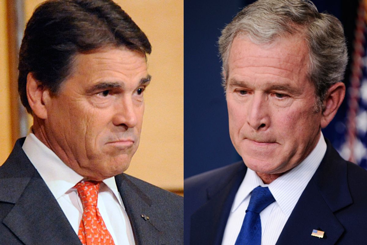 Gov. Rick Perry and former President George W. Bush         